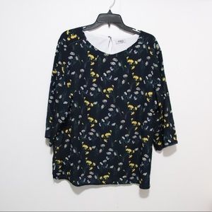 Quarter Sleeved Blue Printed Blouse